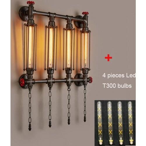 Industry wind amercian style pipe wall lamp vintage E27 light corridor aisle living room restaurant bar club pub cafe light bra