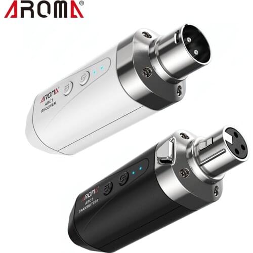AROMA ARC1 Microphone Wireless Transmission System(Transmisster & Receiver) 4 Channels Max. 35m Effective Range XLR Connection