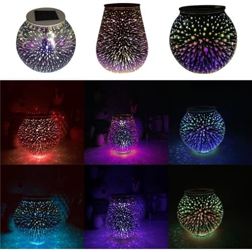Solar 3D Glass Shade Light Sun Jar, LED Lawn Garden Decoration Lights, Round U Shape Practical Home Embellish