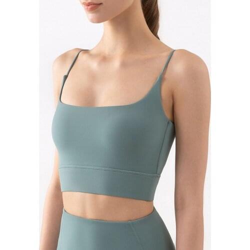 Running Sports Yoga Bra High Impact Push-up Vest Crop Top Women Thin Shoulder Strap Gym Camisole Elastic Sexy Fitness Underwear