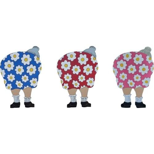 Old Lady Bending Down Yard Sign Outdoor Lawn Art Decor Courtyard Art Ornaments Garden Silhouette Stakes Backyard Decor-ABUX