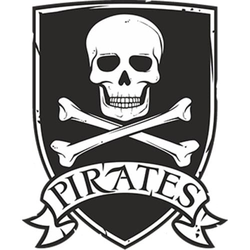 SZWL Personality Car Sticker Pirates Sticker Skull Jolly Roger Decal Waterproof PVC for Auto Bike Kids Cool Laptop,13cm*9cm