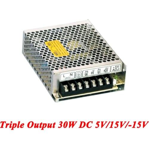 T-30C Triple output DC power supply 30W 5V 15V -15V,smps power supply for led driver,AC110V/220V Transformer to DC 5V 15V -15V