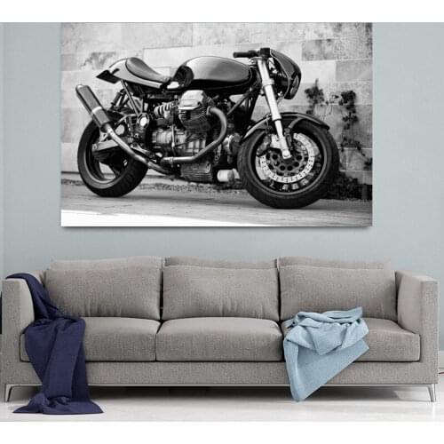 Moto Guzzi Motorcycle Black and White Picture Vintage Wall Decor Art Posters and Prints Canvas Paintings Living Room Decoration