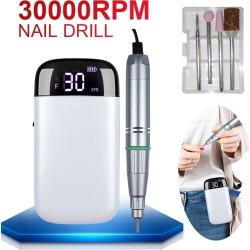 20W Portable Nail Drill Manicure Set File Nail Pen Machine 30000RPM Rechargeable Nail Drill With Battery Nail Grinding Machine