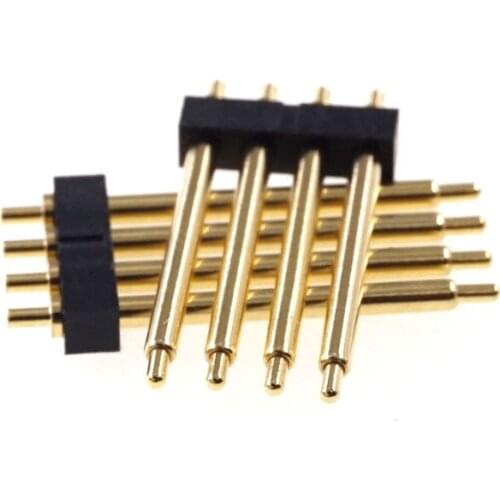 4 Pcs 4 Pole 20.5MM Height Spring Loaded Pogo Pin Connector Pitch 2.54 Grid Through Hole PCB Single Row Male Header Probe
