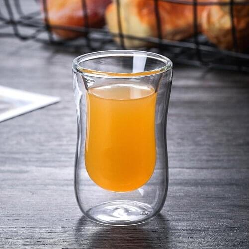 80ml Transparent Double Wall Heat Insulated Glass Cup Coffee Tea Milk Container Glass Tea Cup Creative Gift Drinkware Milk