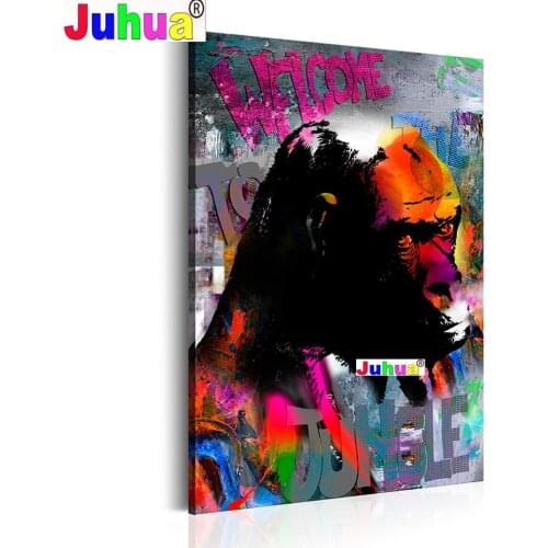 Beautiful ape Man DIY diamond painting cross stitch Full Square Round diamond embroidery mosaic wall picture Animal