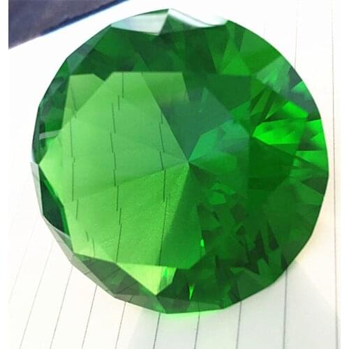 Free Shipping 50pcs Beautiful Diamond Crystal wedding Souvenir Decoration 50mm Green Color Beautiful Decor Paperweight Feng Shui