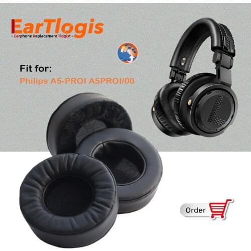 EarTlogis Replacement Ear Pads for Philips A5-Proi A5 PROI A5 PRO A5PROI/00 Headset Parts Earmuff Cover Cushions Cups Pillow