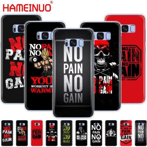 HAMEINUO no pain no gain Gym and Fitness Quote cell phone case cover for Samsung Galaxy S9 S7 edge PLUS S8 S6 S5 S4 S3 MINI