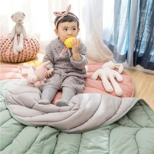 Newborn Baby Cotton Carpet Blanket Leaf Shape Crawling Play Mat Rug Room Decor Dropship