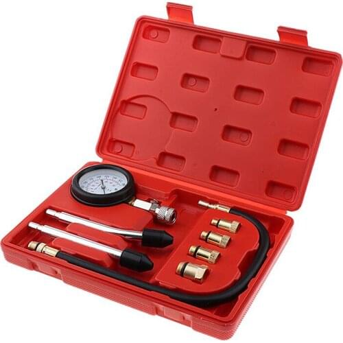 Gas Pressure Gauge Gas Engine Cylinder Compression Tester Petrol Tool Kit With Adapter