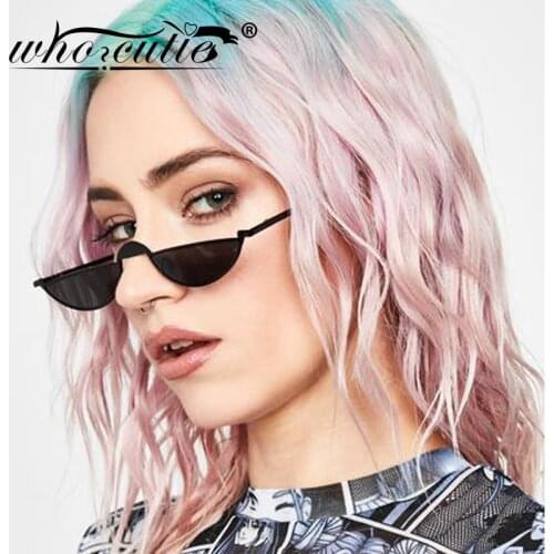 Fashion Trendy 90s Small Red Cat Eye Sunglasses Women Men 2020 Brand Design Vintage Retro Tiny Slim Metal Frame Sun Glasses S165