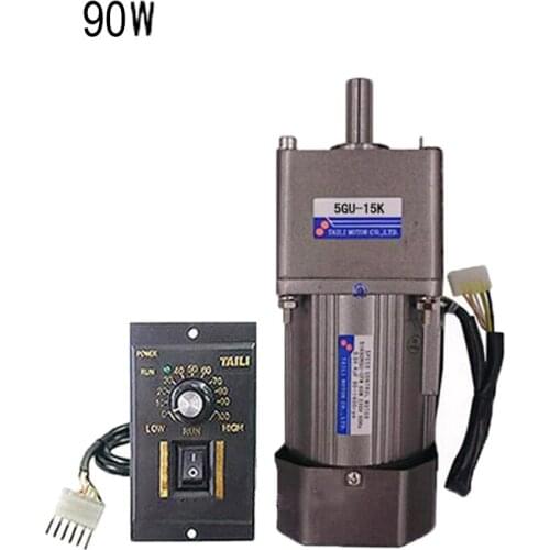 90W speed regulating motor, AC220V gear reduction motor 5IK90RGU-CF + speed governor