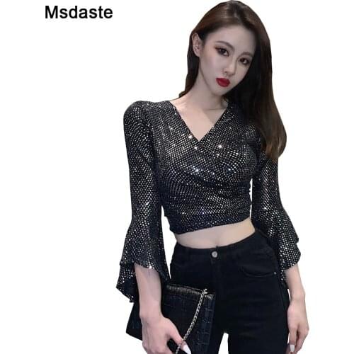 MsDaste Women's T-shirts With Sequins
