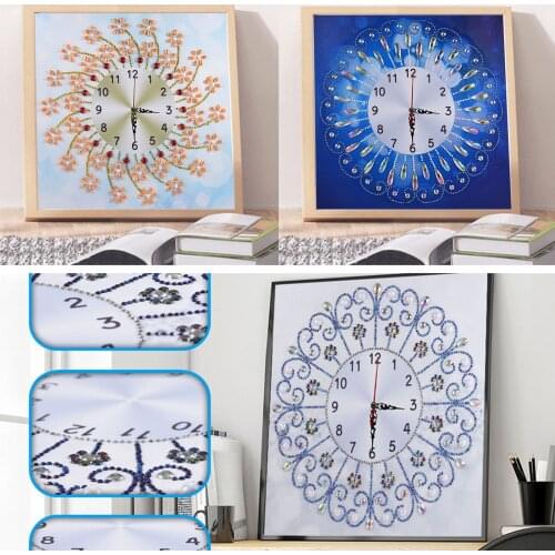 5D DIY Special Shaped Diamond Painting Clock Cross Stitch Embroidery Mosaic Rhinestone Craft Kits Wall Clock Home Decoration