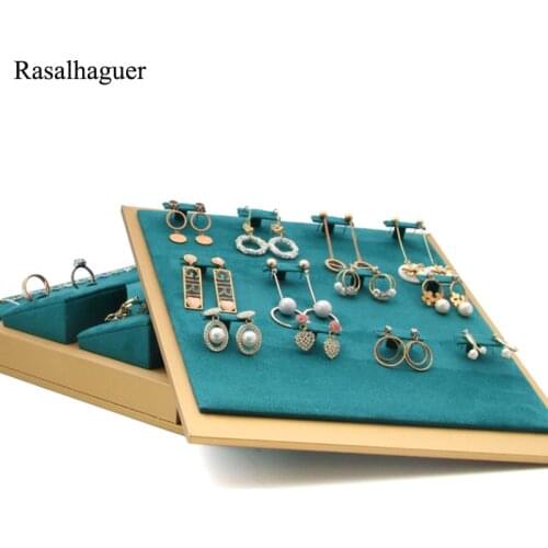 New Arrival Green Set Necklace Bracelet Ring For Counter Jewellry Dispaly Jewelry Earring Holder Ornament Display Stand Green