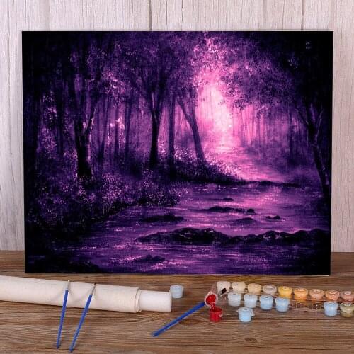 Natural Scenery Lifes A River Paint By Numbers Package Oil Paints 50*70 Picture By Numbers Photo Decorative Handicraft