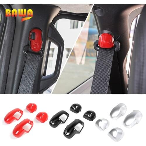 BAWA ABS Car Interior Mouldings for Jeep Wrangler JL Seat Belt Buckle Decoration Cover Stickers for Jeep Wrangler JL 2018