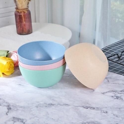 New Arrival 1PCS Wheat Straw Child Student Eating Bowl Fruit Salad Bowl Kitchen Tableware Dessert Bowl