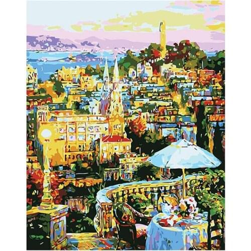 PhotoCustom 40x50cm Acrylic Painting By Numbers Kits Landscape Frameless Scenery Paint By Numbers Digital DIY Pictures On Canvas