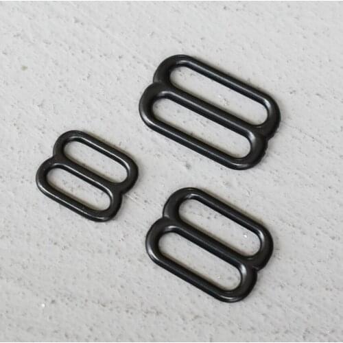 100 Pcs 15/20/25mm Black Metal Adjust Buckle Tri Glide Slide Middle Center Bar Adjuster for Leather Craft Bag Strap Webbing