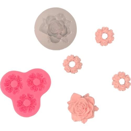 Rose turn sugar silicone mold Food-grade wreath chocolate cake decorative mold Kitchen baking DIY hand-dropped glue tool