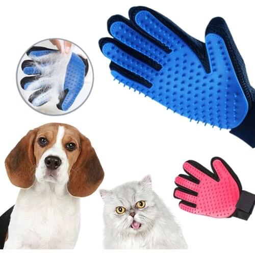 Pet Dog Hair Brush Comb Glove Dog Cat Massage Grooming Glove For Animal Hair Cleaning Removing Glove