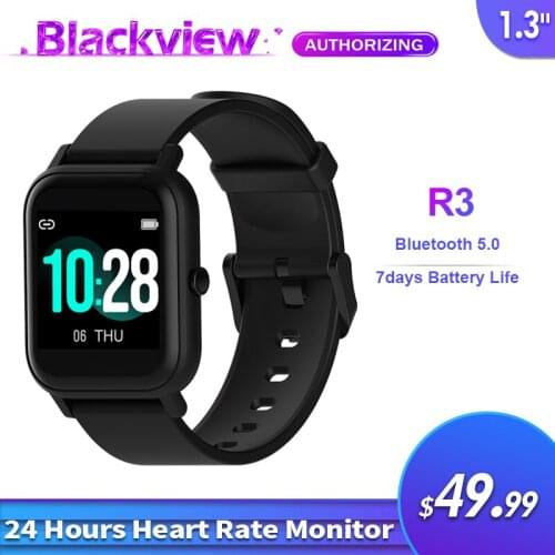 Blackview R3 Smart Watch Men Women Sports Watch 5ATM Waterproof Clock Heart Rate Monitor SmartWatch for IOS Android Phone