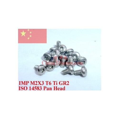 ISO 14583 Titanium screws M2x3 Torx T6 Driver Pan Head 25 pcs Ti GR2
