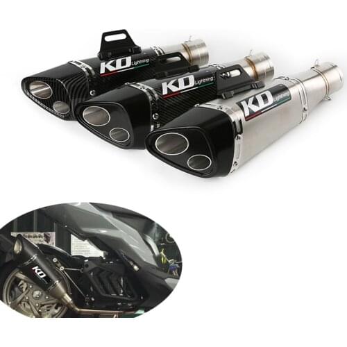 Triangle Dual-outlet 51 mm Motorcycle Exhaust Muffler Pipe No DB Killer Escape Stainless Steel for CBR500R ZX10R Z750 GSXR1000