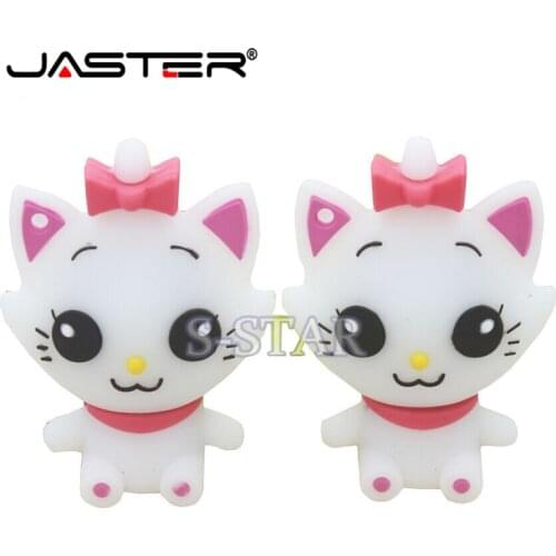 JASTER Cat usb flash drive memory stick pendrive16gb 32gb 8gb 64GB cat keychain U Disk cartoon pen drive usb stick 2gb