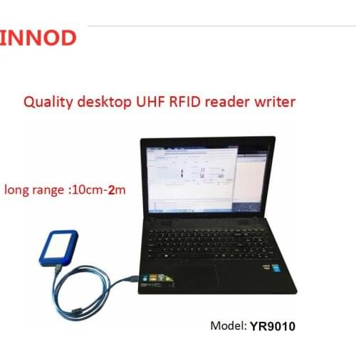 EPC Class1 USB Port 902-928 865-868MHZ desktop long range rfid Reader uhf Writer with free alien h3 tag label inlay PVC card