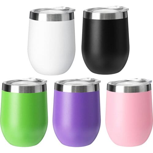 360ML Egg Vacuum Cup Cocktail W-ine Glass 12oz Stainless Steel Insulated Tumbler