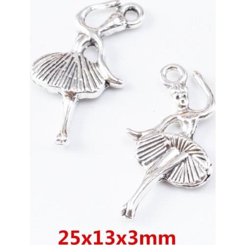 Vintage 30 pcs Charms girl Fashion Pendant Zinc Alloy Fit Bracelet Necklace DIY Jewelry Findings 7004