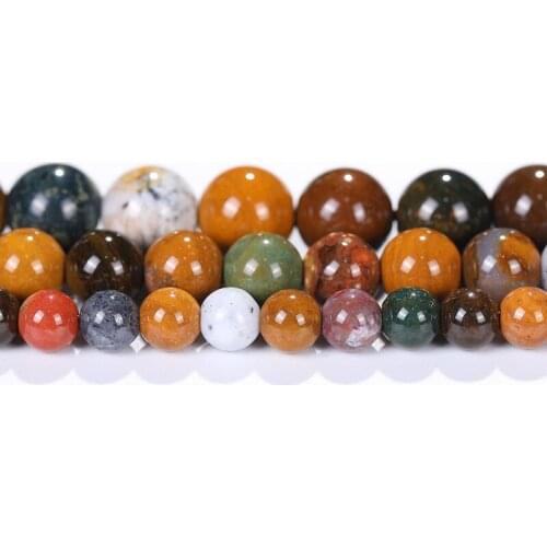 High Quality 4mm 6mm 8mm 10mm Ocean Color Charm Natural Stone Beads Loose Spacer Bead For DIY Handmade bracelets Trendy Jewelry