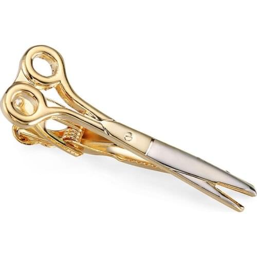 DY new fashion mens business suit dress tie clip classic style golden scissors tie clip