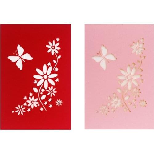 10pcs Wholesale Handmade Butterfly Flower Cover Paper Invitation Greeting Cards PostCard Wedding Birthday Party Gift