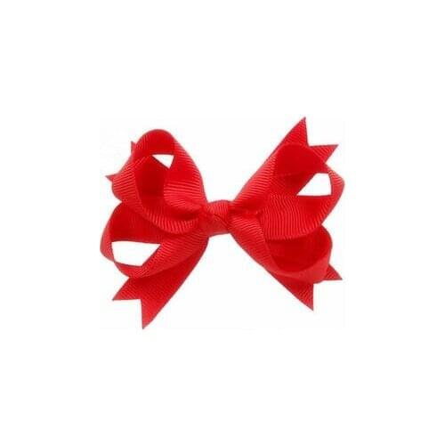 100pcs/lot Hair Bow Boutique Style Polyester Grosgrain Hair Bow in Red