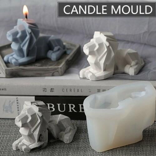 3D Silicone Mould Lion Animal Candle Mold Geometric Lion Soap Molds Durable Wax Melt Molds Handmade Craft Making Tool Gifts