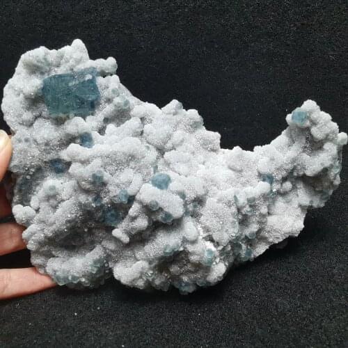 700g natural blue-green fluorite mineral ring vein healing teaching specimen stone decoration collection ornaments