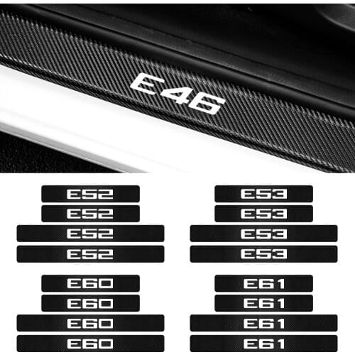 Car styling 4pcs Carbon Fibre Door Plate Scuff Protection Sticker For bmw M X1 X3 X4 X5 X6 e28 e30 e34 e39 e60 e90 e61 e70 e83