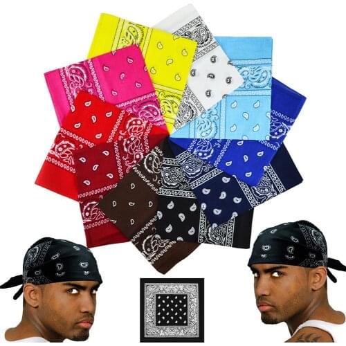 Hip Hop Bandana Man Women Fashion Outdoor Headbands Hair Band Wrist Wraps Hair Scarves Paisley Scarf Hair Accessories