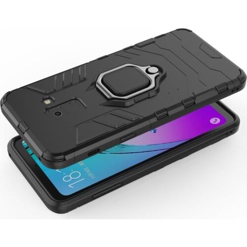 For Samsung Galaxy A8 2018 Case With stand Ring Silicone+PC Armor shockproof Protect back cover case for samsung a8 2018 shell
