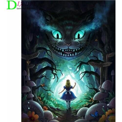 DIY 5D Alice in Wonderland Forest mushroom tree Full Diamond Painting kits art Cartoon 3D paint by diamonds embroidery