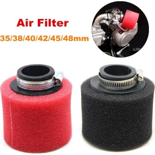 35/38/40/42/45/48mm Straight Neck Sponge Universal Motorcycle Air Filter Cleaner Moped For 50cc-250cc ATV Scooter Pit Dirt Bike