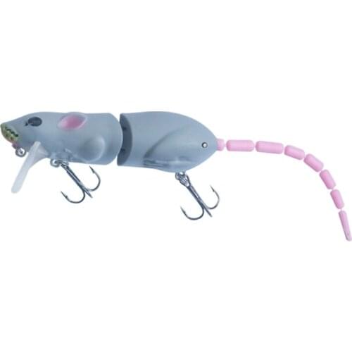 Artificial Mouse Lure Swimbait Plastic Rat Fishing Bait with Hook Fish Tackle X3UA