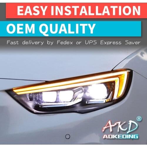 2 PCS Car Goods For Opel Buick Regal 2017 2018 2019 Head lamp LED Headlight LED Dual Projector