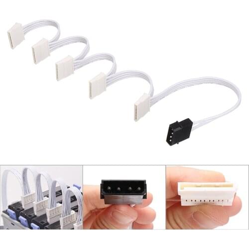 15Pin M 1 to 5 SATA 15Pin F Hard Drive Power Supply Splitter Cable Cord for DIY PC Sever 15-pin Power 60CM